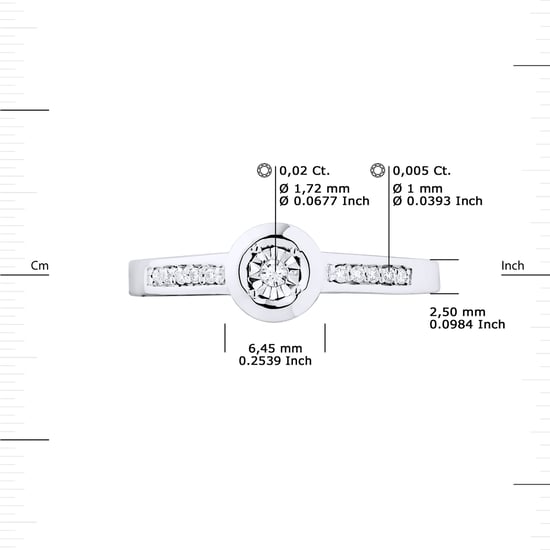 Diamond Solitaire supported 0,070 Cts Illusion 1 Ct white gold