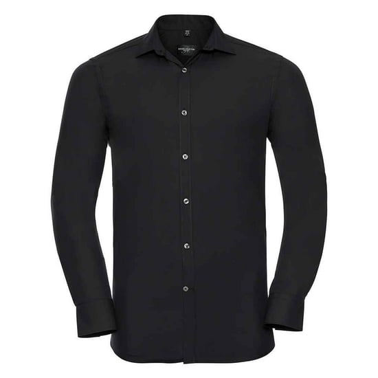 Russell Collection Mens Ultimate Stretch Long-Sleeved Formal Shirt (Black)
