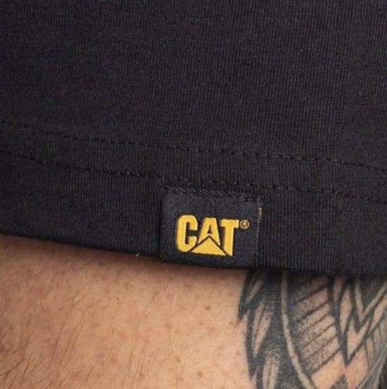 CAT HANDTEKENING LOGO Heren Katoenen T-Shirt Zwart - Image 4