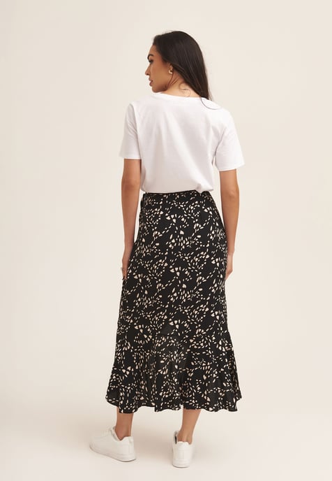 Midi-rok met ruches en dierenprint - Image 4