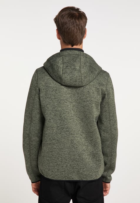 ICEBOUND Yuka serie Gebreide fleece jas Heren olijf melange - Image 3