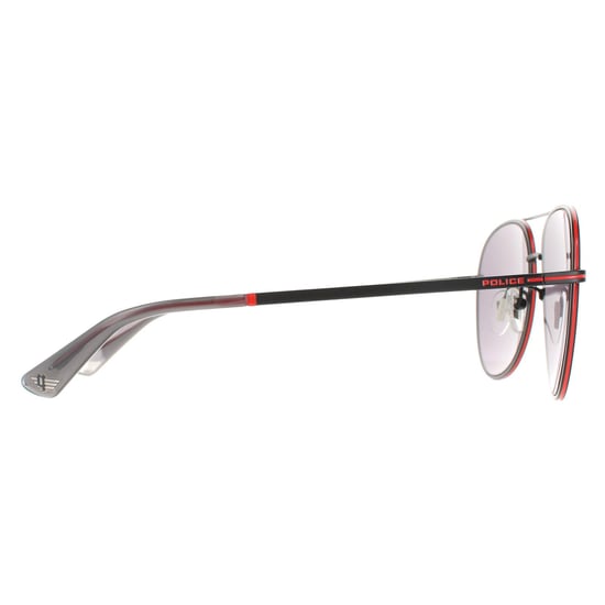Police Aviator Mens Matte Black Smoke Mirror Silver SPL777C Chief 1