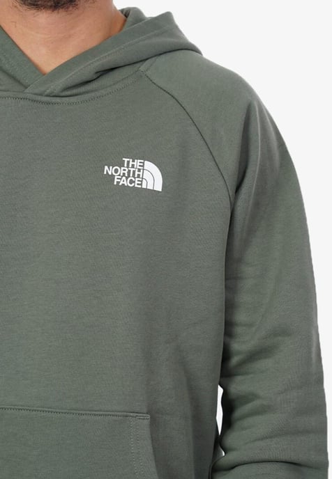 The North Face heren Reglan Red Box Hoodie in Bleached Thyme - Image 3