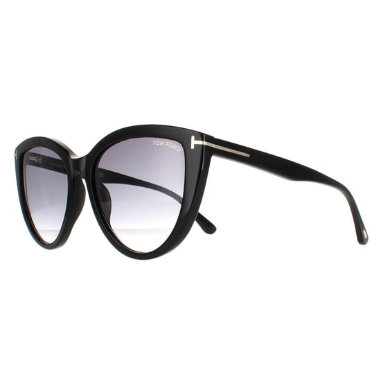 Tom Ford Cat Eye Womens Shiny Black Smoke Gradient Isabella FT0915