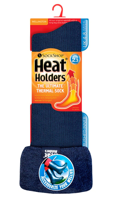 Heat Holders Dames Thermische Wellington Boot Sokken - Indigo - Image 2