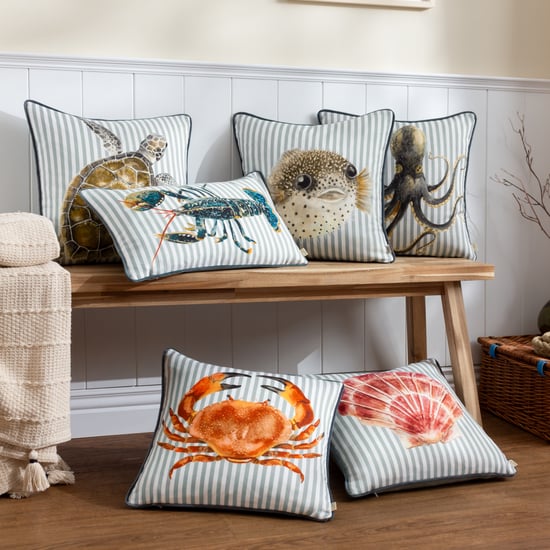 Evans Lichfield Salcombe Pufferfish Piped Cushion