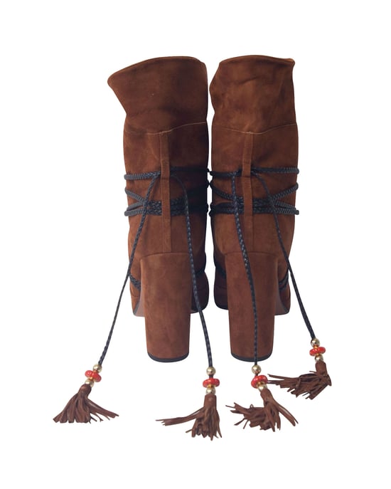 Aquazzura Moonshine Laarzen met Strik in Bruin Suède - Image 4