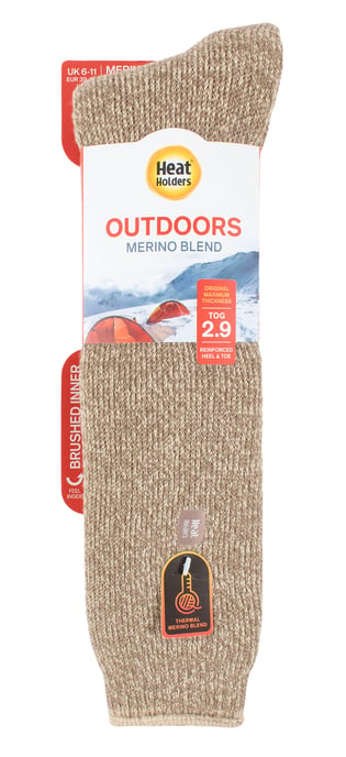 Heat Holders - Kniehoge herensokken van merinowol - Havermout - Image 2