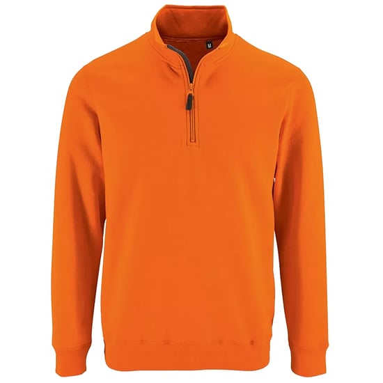 SOLS Heren Stan Contrast Zip Neck Sweatshirt (Oranje) - Image 1