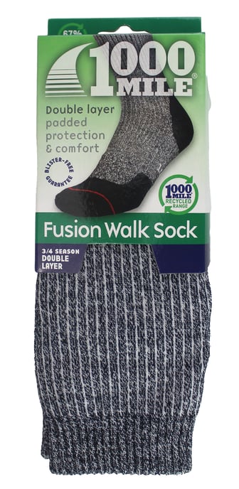 1000 Mile - Dames Fusion Repreve Dubbele Laag Anti-Blaren Wand socks - Marine / Korenbloem - Image 2