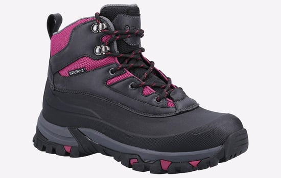 Cotswold Calmsden Rubberen Dames Wandelschoenen Grijs/Besrood - Image 2