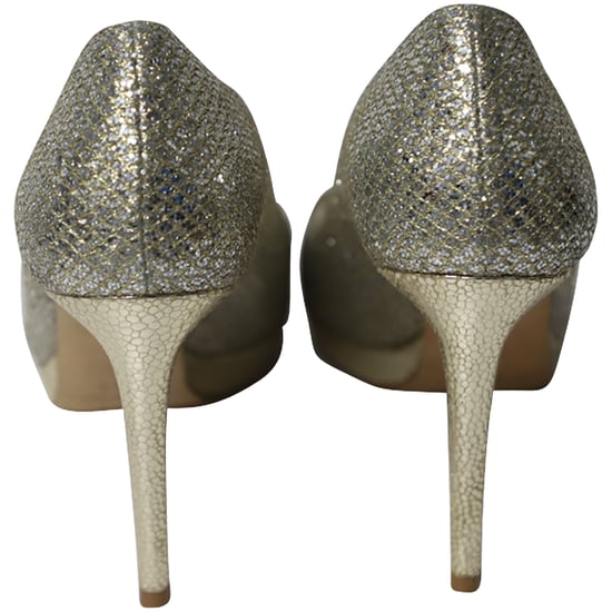 Jimmy Choo Metallic Luna Open Toe Pumps in Goud Leer - Image 4