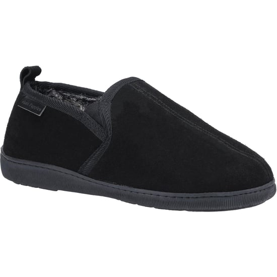 Hush Puppies Heren Arnold Slip On Leather Slipper (Zwart) - Image 1