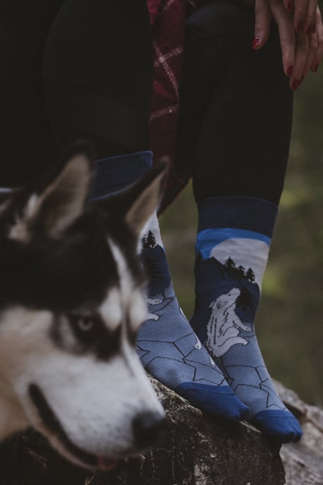 SPOX SOX - Uniseks Wolven Crew Sokken - Heren en Dames Mismatched Sokken - Wolven - Image 2