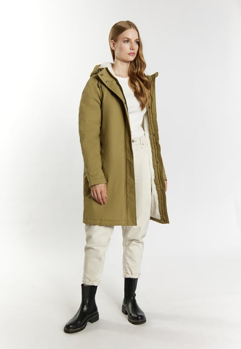 Dreimaster Winter parka Dames lichte olijf - Image 2