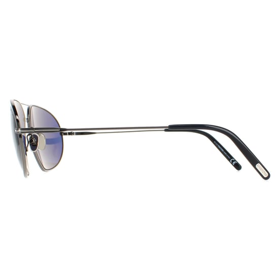Tom Ford Aviator Mens Shiny Gunmetal Blue Bradford FT0771