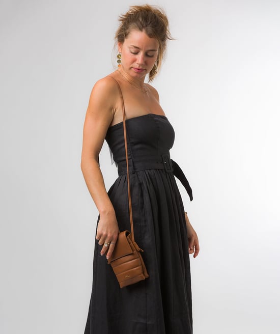 'Lilian' Oak Nappa Leather Cross Body Phone Bag