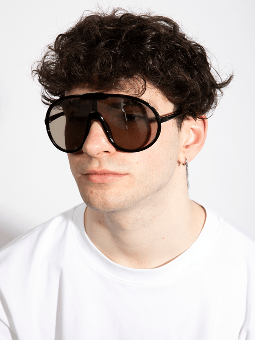 Wave Mask Sunglasses in Black