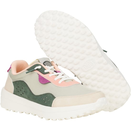 HEYDUDE Hayden Colorblock Polyester Damestrainers Dusty Olive/Multi - Image 3