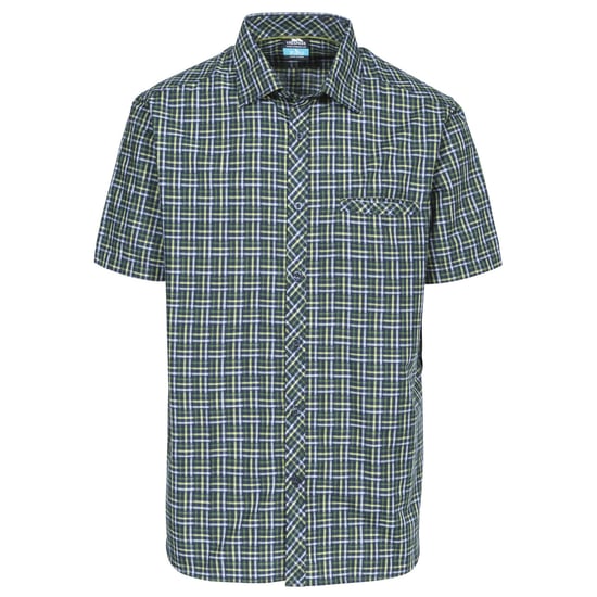 Trespass Heren Baffin Short Sleeve Casual Shirt (Olijfscheck) - Image 1