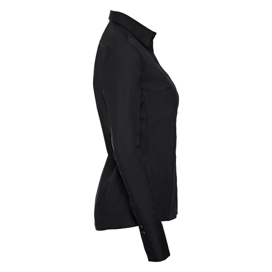 Russell Collection Dames/Dames Ultimate Stretch Slim Shirt met Lange Mouwen (Zwart) - Image 3