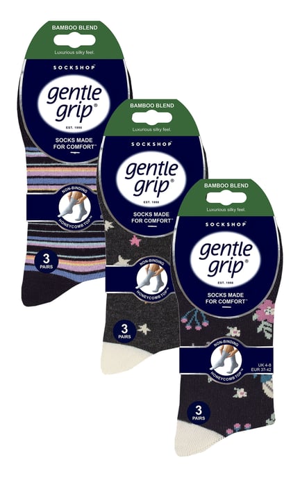 Gentle Grip - Dames 9 Pak Bamboe Sokken - SOLRM404142 - Image 2