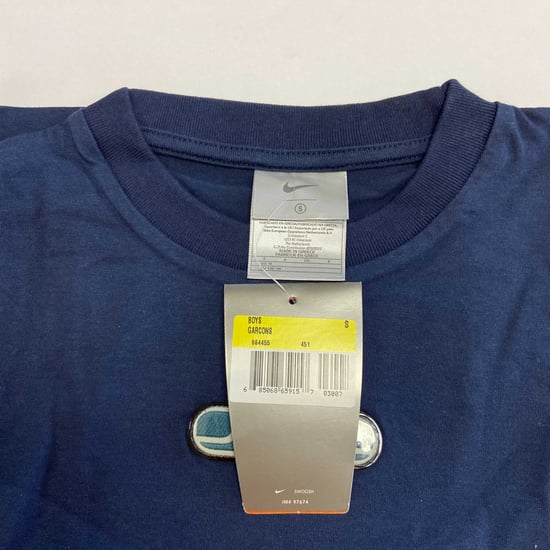 Vintage Nike Jongens Just Do It Marineblauwe T-Shirt - Image 3
