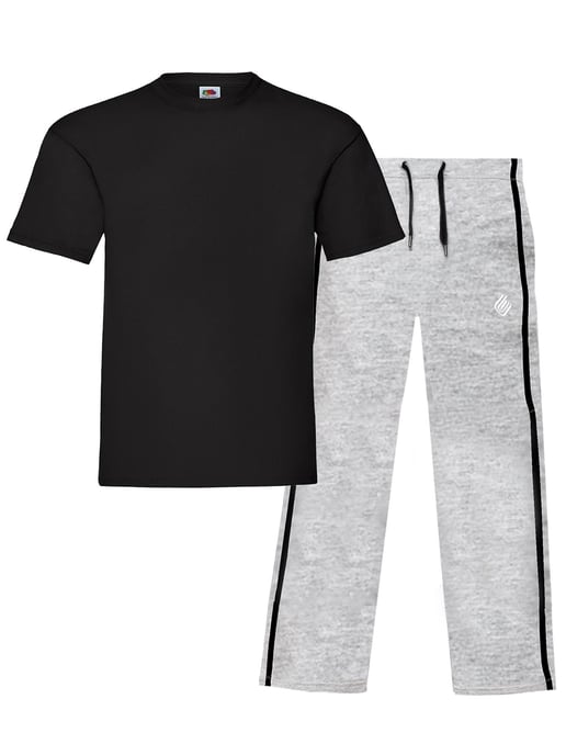 Enzo | Heren T-shirt & Broek Loungewear Set - Zwart/Grijs - Image 1