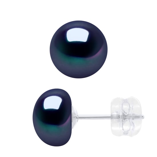 Oorbellen Wit Goud - Echte Gecultiveerde Zoetwater Parel Knop 8-9 mm - Image 1