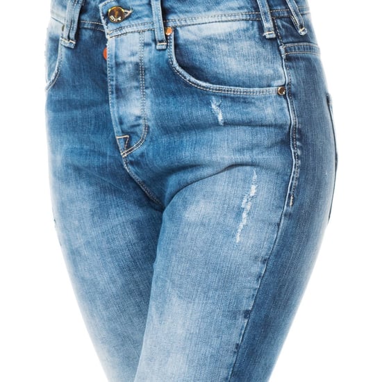 Lange denim broek met rechte zoom gesneden 10DBF0667 vrouw - Image 2
