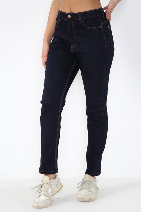Magic Shaping hoog getailleerde jeans met rechte pijpen voor dames in indigoblauw - Image 1