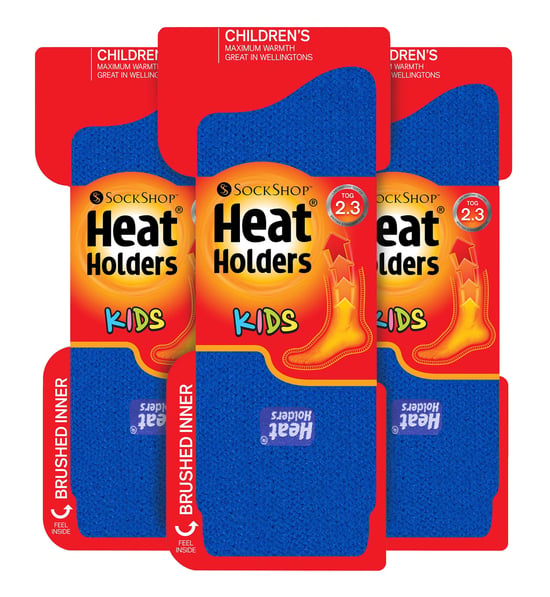 Heat Holders - Set van 3 thermo wintersokken voor kinderen - Koningsblauw - Image 2