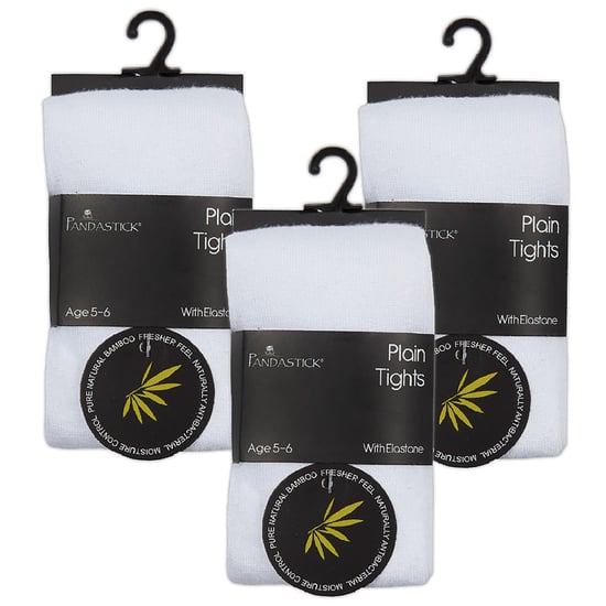 Sock Snob - 3 Paar Meisjes Bamboe Panty's Multipack | Effen Panty's voor School - Wit - Image 2