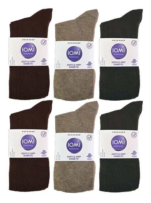 IOMI - 12 paar bamboesokken voor diabeten voor dames - Donker Bruin - Image 2