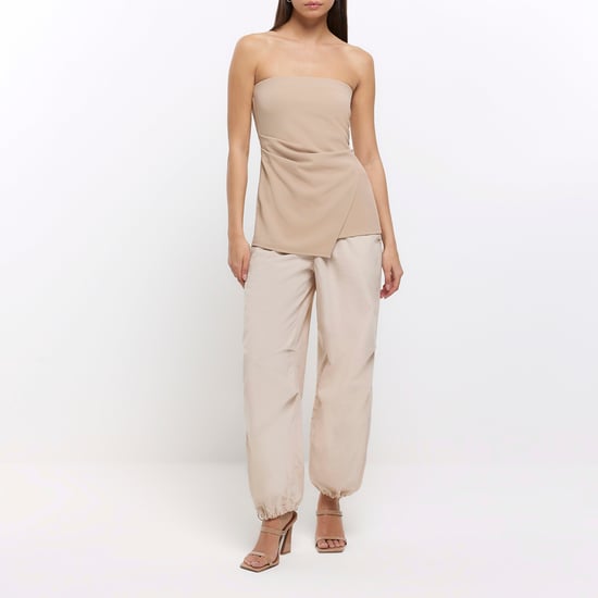 River Island Womens Blouse Stone Bandeau Asymmetric Top