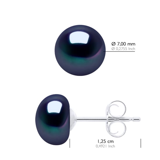 Oorbellen van Zilver 925 en Echte Gecultiveerde Zoetwaterparels Knop 7-8 mm - Image 2