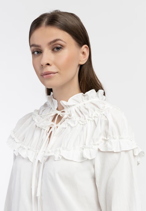 Dreimaster Blouse Dames wolwit - Image 5