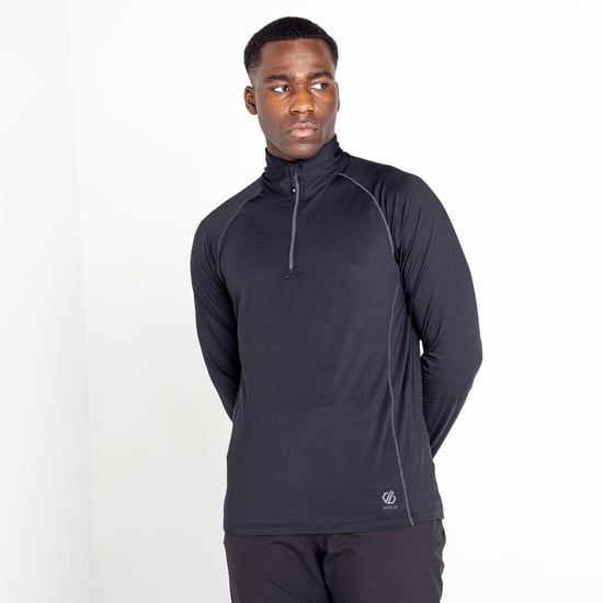 Dare 2B Mens Fuser Core Stretch Half Zip Thermal Top (Black)