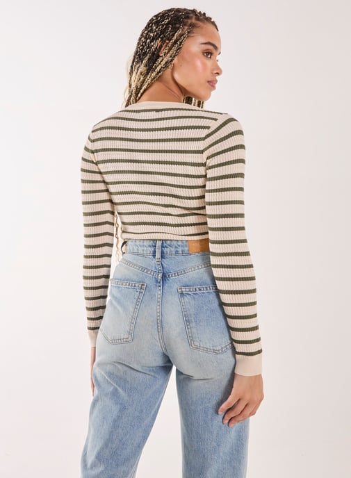 Striped Rib Knit Top