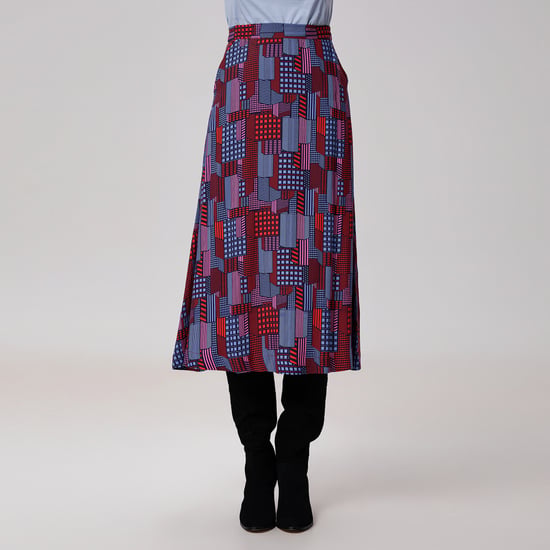 Trapeze midi-rok met grafische print - Image 2