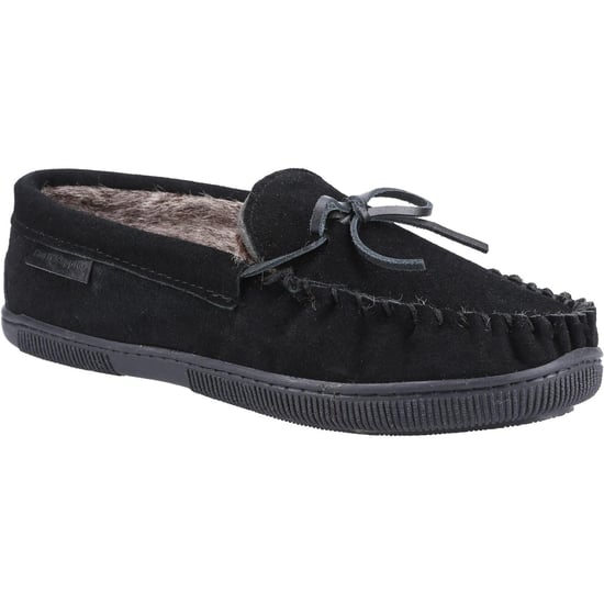 Hush Puppies Mens Ace Suede Slippers (Black)