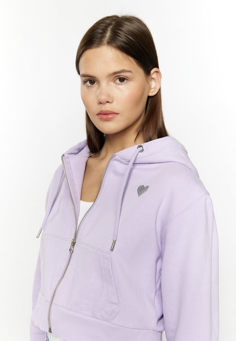 Mymo Bijgesneden hoodie met rits Dames violet - Image 5