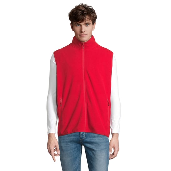 SOLS Uniseks Fleece Bodywarmer met rits voor volwassenen (Rood) - Image 1
