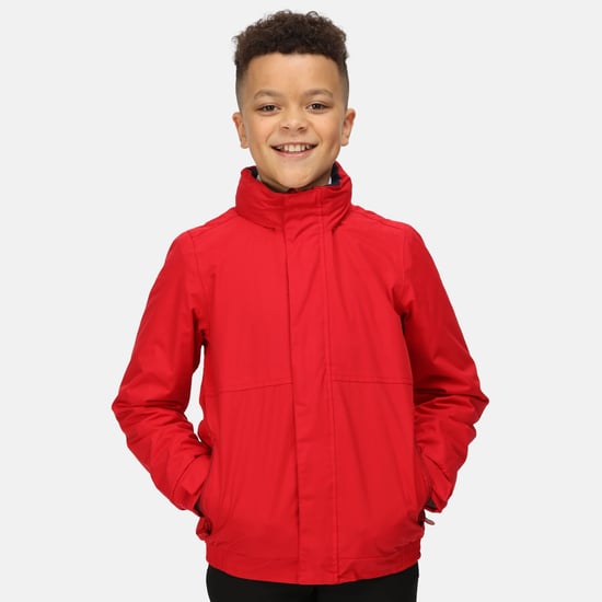 Regatta Kids Unisex Thermoguard Fleece Lined Dover Jacket (Windproof & Waterproof) (Classic Red/Navy)