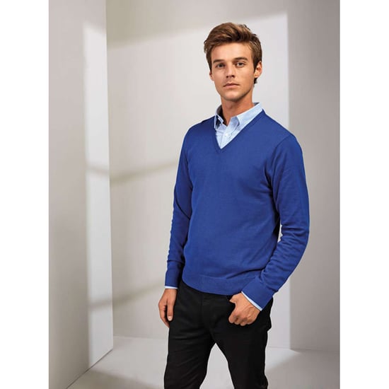 Premier Mens V-Neck Knitted Sweater (Royal)