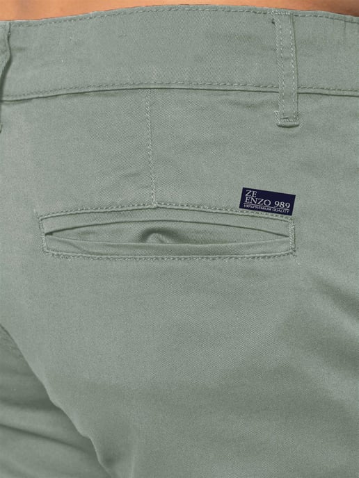 Enzo Heren Slim Fit Stretch Chino Shorts - Image 3
