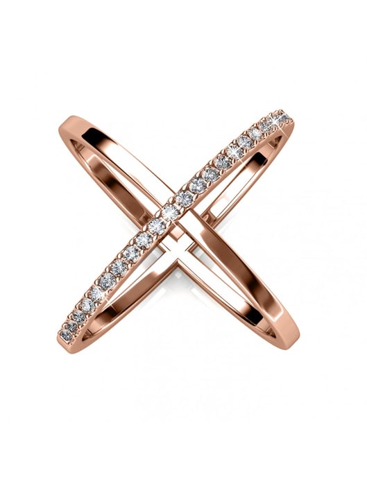 X Duo ring - Oostenrijks kristal - Image 1