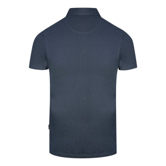 Aquascutum London Bold Logo Navy Blue Polo Shirt