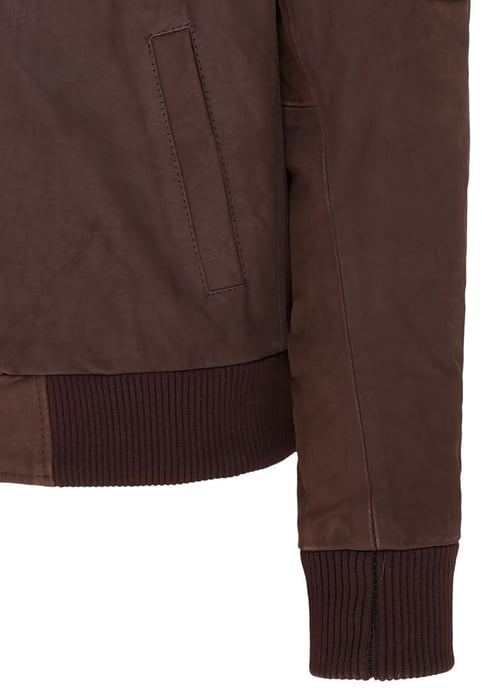 Mens Brown A2 Cowhide Leather Bomber Jacket-Eura