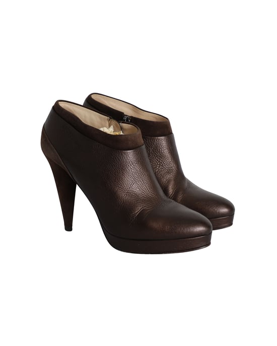 Prada Suède-Leren Enkellaarsjes in Bruin Leder - Image 3